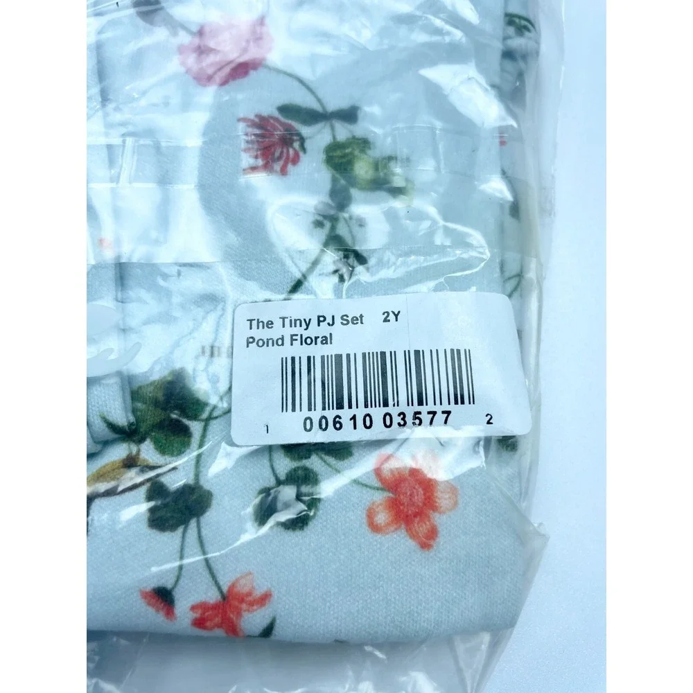 Hill House The Tiny PJ Size 2Y‎ Light Blue Pond Floral Pajama Set NWT